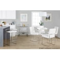 thumbnail image 3 of Fuji Stacker Counter Stools for Kitchen Counter in Stainless Steel, Counter Height Chairs, Bar Stools Set of 3, Counter Height Stools Set of 3, Bar Stools For Kitchen Island (White Velvet), 3 of 6