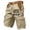 Khaki, variant on Big And Tall Men's Cargo Shorts With Elastic Waist And Drawstring Featuring Durable Fabric And Contrast Pocket Lining For Summer Work Hiking Fishing Black L