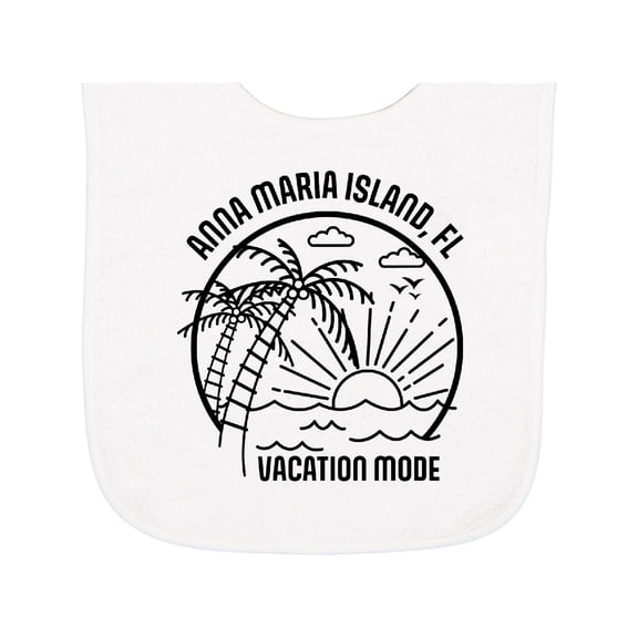 Inktastic Summer Vacation Mode Anna Maria Island Florida Baby Terry Cloth Bib