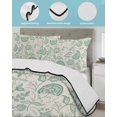 thumbnail image 4 of Green Spring Floral Full Size Down Alternative Comforter, Lightweight Comforter Quilt Bedding Set with Pillow Shams Summer Botanical Vintage Farmhouse All Seasons Bed Comforter Duvet Insert 78"x90", 4 of 7