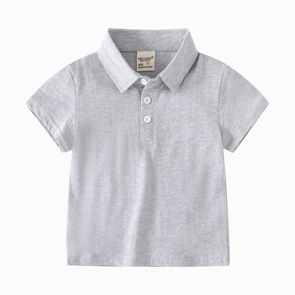 NIEWTR Uniform Shirts For Boys Toddler Uniform Shirts Kids Boys Short Sleeve Polo Casual Back To SchoolTee Top Breathable 2T 3T 4T 5T(A-Grey,2-3 Years)
