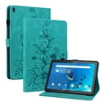 thumbnail image 2 of FJLBDE Case for Lenovo Tab M10 HD 10.1 inch TB-X505L/X505F, Embossed Flower PU Leather Flip Wallet Folio Stand Cover, Green, 2 of 7