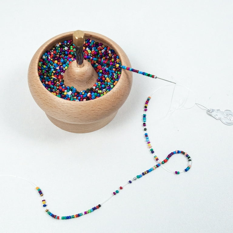 AOOOWER Seed Bead Spinner with Big Eye Beading Needle,Waist Bead Kit for  Making Bracelet Maker Stringing Crafting 