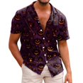 thumbnail image 2 of LIIPEE Halloween Graphic Shirt For Men Short Sleeve Turn Down Collar Button Up Shirts Male Comfortable Breathable Party Tops,XXXL, 2 of 4