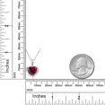 thumbnail image 2 of Gem Stone King 925 Sterling Silver Red Created Ruby and White Moissanite Heart Shape Pendant Necklace for Women (1.72 Cttw, Heart 8MM, Gemstone July Birthstone, with 18 inch Chain), 2 of 5