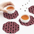 thumbnail image 4 of Leather Coasters with Heat-resistant for Drinks, Love Donut Print -标题2 Octagon, 4 of 5