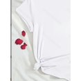 thumbnail image 4 of Women's Casual Round Neck Short-Sleeve T-Shirt with Heart Print, Perfect Summer Fashion, Classic 100% Cotton Tee, Ideal Valentine's Day Gift, Leisure Style, Xia Tee For Adult, Men, Women, Teen, Teena, 4 of 5