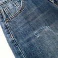 thumbnail image 7 of KIDSCOOL SPACE Girls Slim Jeans,Ripped Wide-leg Denim Pants,Deep Blue,8-9 Years, 7 of 7