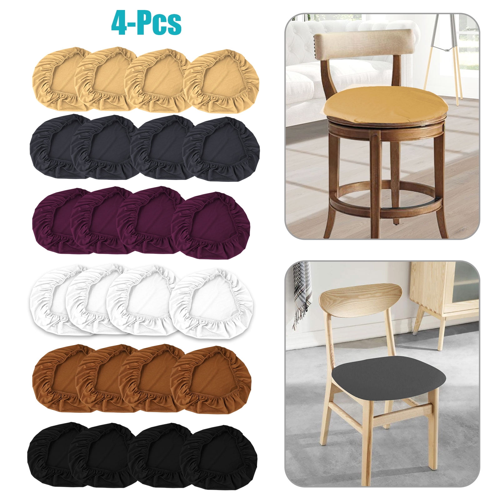 4pcs Dining Chair Cover Stretch Bar Stool Slipcover Kitchen Chair Seat Protector 