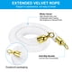 thumbnail image 3 of Uxcell 3.3 Feet White Velvet Stanchion Rope Crowd Control Barrier Rope with Snap Hooks, Golden, 3 of 6