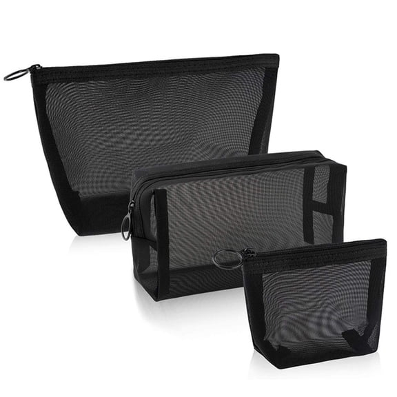 Bumiews 3Pcs Travel Pouch Set, Makeup Bags Portable, Carry-On Bag Translucent for Makeup & Accessories