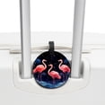 thumbnail image 3 of Starry Sky Flamingo Set of 2pcs PU Leather Round Suitcase Tags with Privacy Cover and Name ID Tag - Ideal for Travel Luggage, Handbags, Backpacks, School Bags, 3 of 6