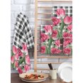 thumbnail image 2 of Pink Tulip Flowers Kitchen Dish Towels for Drying Dishes Set of 4, Black Buffalo Plaid Spring Floral Plants Waffle Weave Microfiber Hand Tea Bathroom Towels Quick Dry & Absorbent Towel 15.7x23.6, 2 of 7
