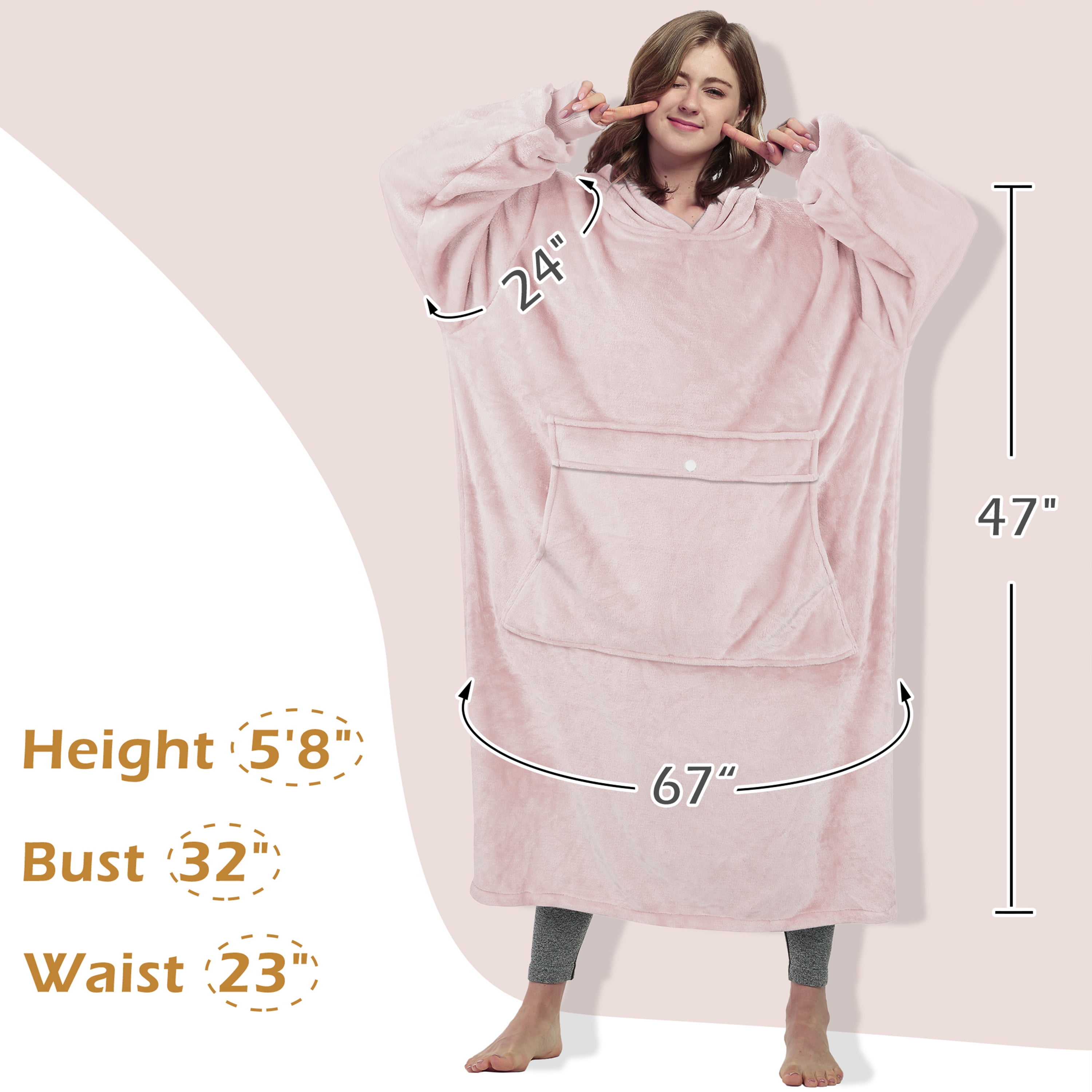 Catalonia Full Body Oversized Blanket Hoodie Sweatshirt, Extra Long Wearable Fleece Pullover, Gift for Adult Men Women Wife Girlfriend