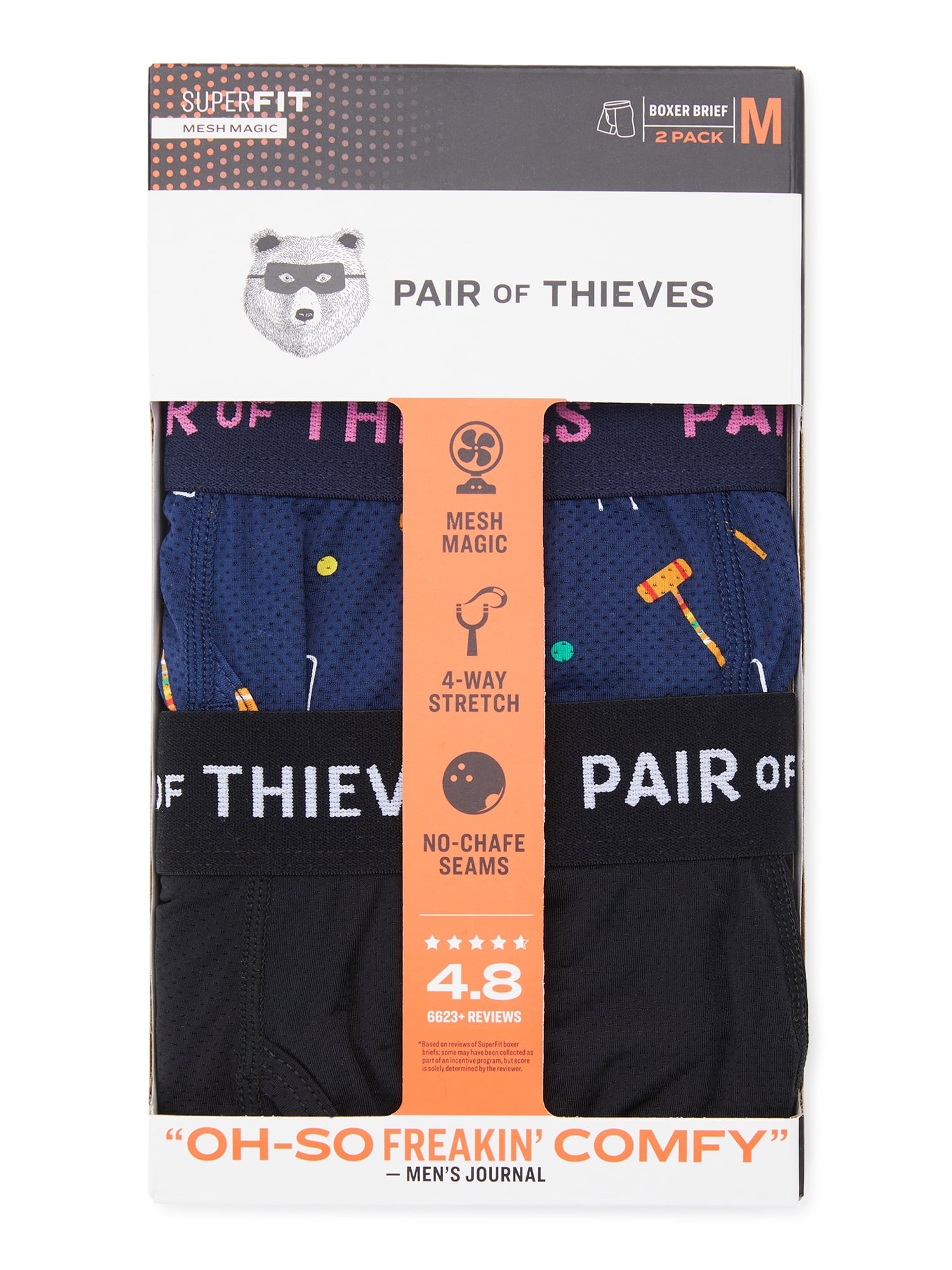 Pair of Thieves Men’s SuperFit Gone Rogue Boxer Briefs, 2-Pack, Sizes S-3XL