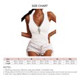 thumbnail image 5 of Top sin mangas para mujer, camiseta informal con cuello en V y tejido acanalado, camiseta sin mangas con cremallera frontal, Top ajustado de verano, blanco S, 5 of 5
