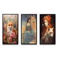 thumbnail image 2 of Designart "Cute Fox in Flower Field Orange" Animals Fox Framed Wall Art Set Of 3 - Orange Fox Frame Gallery Set For Office Decor, 2 of 6