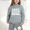 thumbnail image 2 of Kids Boys Girls Sweatsuit Set,2 Piece Long Sleeve Grey Tracksuit Hoodie Jogging Pants Warm Fall Winter Clothes 6-7 Years Girls Outfits, 2 of 7