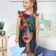 thumbnail image 4 of Fotbe Bohemian Colorful Flower Woman Vestido de Dormir para Niñas de 3 a 10 Años, Mangas Cortas, Estilo Princesa, Pijama Camisón con Mangas Voladas-XX-Large, 4 of 6