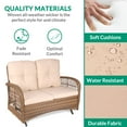 thumbnail image 6 of VIVIJASON 5-Piece Outdoor Patio Wicker Conversation Sets, All Weather Outdoor Rattan Furniture Set Includes Glider Loveseat, 2 Coffee Table, 2 Rocking Chairs with Cushions for Backyard, Light Brown, 6 of 9