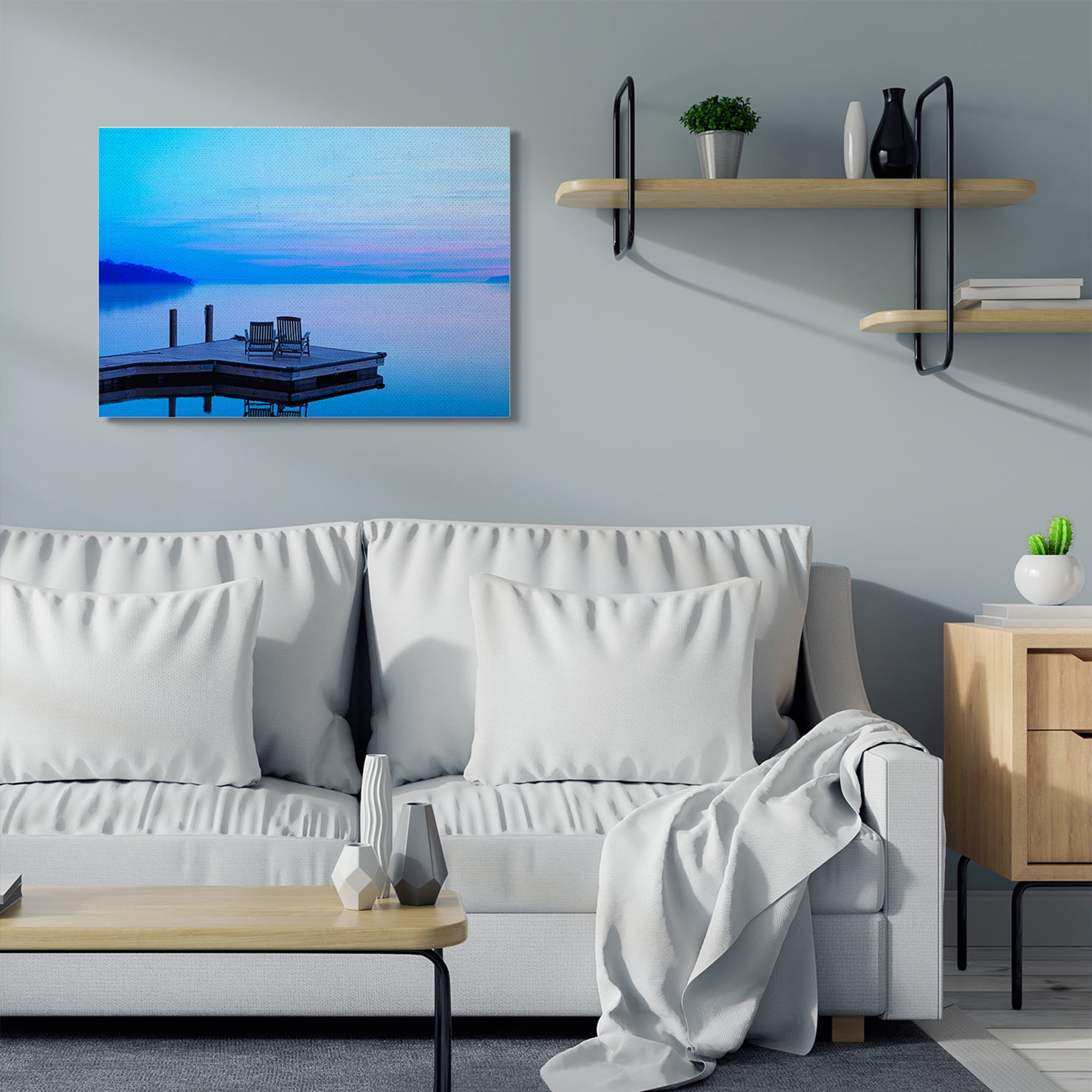 Stupell Home Décor Lake Landscape Purple Blue Photograph Canvas Wall Art by James McLoughlin