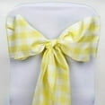 thumbnail image 4 of Efavormart 5pcs | Buffalo Plaid Checkered Chair Sashes - Yellow/White, 4 of 5