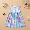 thumbnail image 4 of URMAGIC Girls Sleeveless Dress Round Neck Butterfly Printed Sundress for Casual Home Party Beach 2-12 Years, 4 of 13