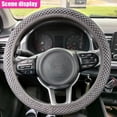 thumbnail image 6 of Elastic Stretch Steering Wheel Cover, Anti-Slip 38 cm Microfiber Odorless Breathable Ice Silk Car Steering Wheel Protector, Easy Carry, Warm in Winter Cool in Summer, Grey, 6 of 6