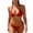 Red（New）, variant on PFRNLF Women's Ruched Bikini Sets Two Piece Swimsuit Mid Waist Swim Bathing Suit