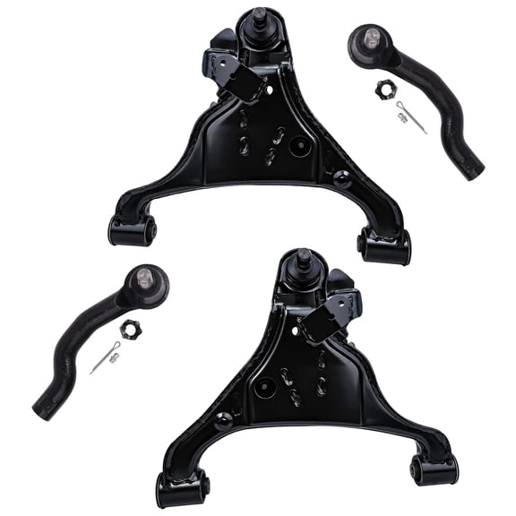 Detroit Axle - 4PC Front Lower Control Arms w/Ball Joints and Outer Tie Rods for 2005-2015 Nissan Frontier - [2005-2015 Xterra] - 2005-2012 Pathfinder
