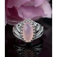 thumbnail image 4 of Filigree Art Pink Chalcedony Gemstone Angel Design Women Silver Cocktail Ring, 4 of 7