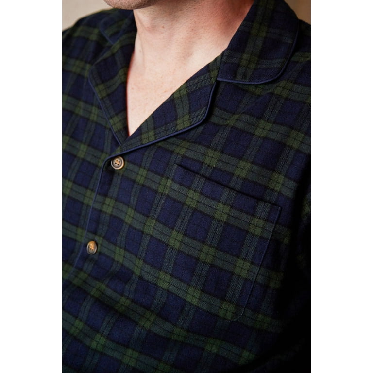 Lee Valley Ireland Men's Flannel Pyjamas - Green Tartan- Blackwatch