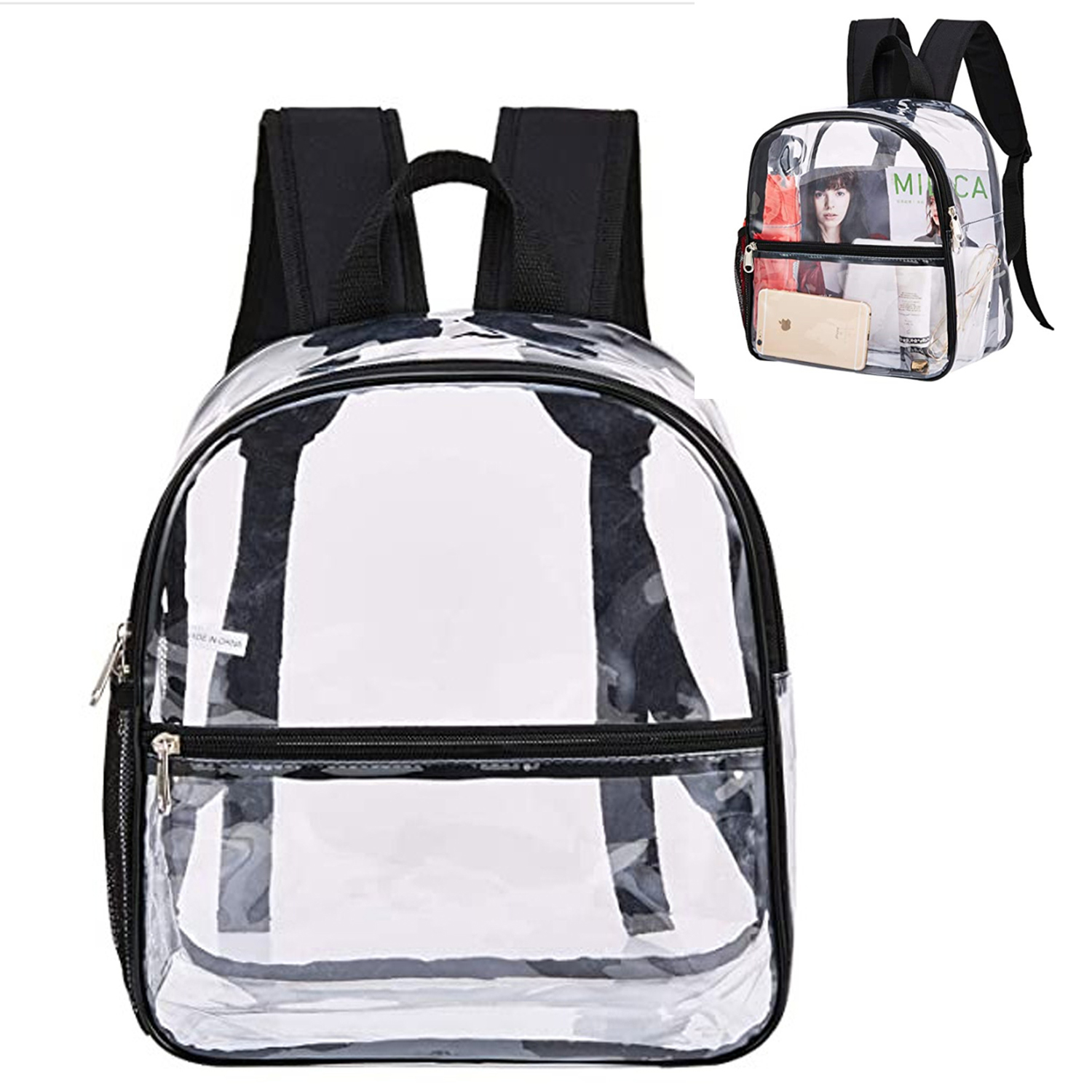 Waterproof PVC Transparent School Bag Clear Mini Backpack