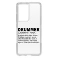 thumbnail image 1 of DistinctInk Clear Shockproof Hybrid Case for Galaxy S21 ULTRA 5G (6.8" Screen) - TPU Bumper Acrylic Back Tempered Glass Screen Protector - Drummer Dictionary Definition, 1 of 2