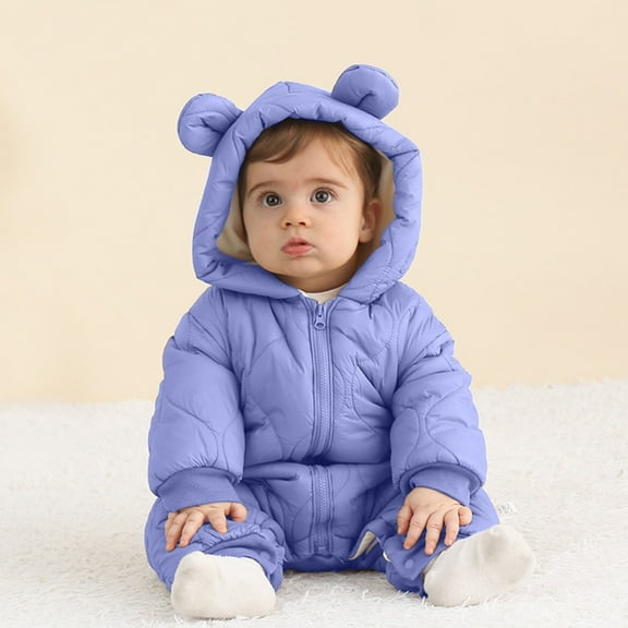 Infant Toddler Snowsuit Baby Cute Bear Suit Newborn Winter Warm Coat Hooded Jumpsuit for Boys Girls