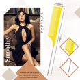thumbnail image 4 of 3 Pcs Slick Back Hair Brush Set Bristle Hair Brush Edge Control Brush Teasing Comb for Women Baby Kids' Black Hair (Yellow, Plastic), 4 of 5