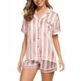 thumbnail image 2 of Cqxid525 Summer sale! Summer Sleepwear Shirt Pajamas Women's Summer Short Sleeved Lapel Shirt Set Shorts Plus Size Home Clothes, 2 of 4