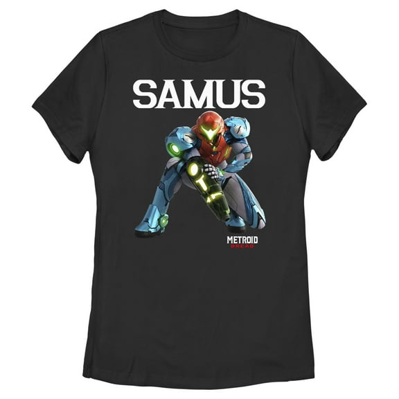 Women's Nintendo Metroid Dread Samus Graphic Tee Black Medium