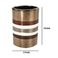 thumbnail image 5 of Cylindrical Shape Ceramic Decorative Vase with Bands, Multicolor- Saltoro Sherpi, 5 of 5