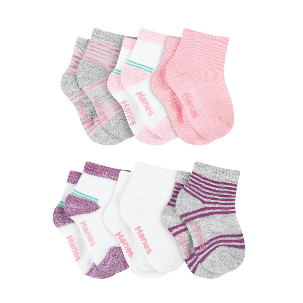 Hanes Assorted Ankle Socks, 6pk (Baby Girl and Toddler Girl