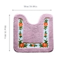 thumbnail image 3 of Dtchengua Soft Floral Non-Slip Toilet Contour Rug, Contour Bath Rug, Soft Shaggy U-Shaped Toilet Floor Mat for Bathroom 20×20 Inch,Purple, 3 of 7