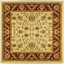 SAFAVIEH Lyndhurst Lillian Traditional Floral Area Rug, Ivory/Red, 8' x 8' Square