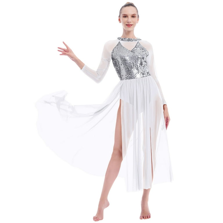 white sequin dance dress Iridescent Crystal and White Sequin Fringe Latin Dance Dress