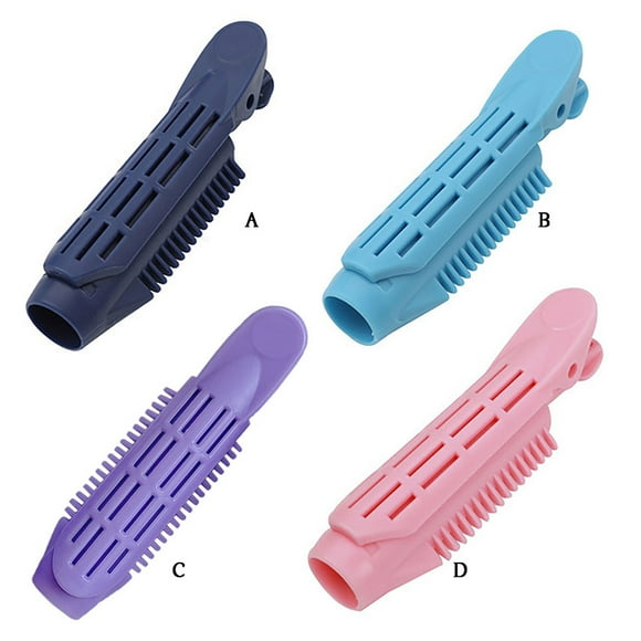 Maoww Pack of 4 Natural Volumizing Long Short Hair Clip Plastic Curler Roller Clip Salon Barber Styling Clamp Accessories Purple