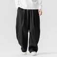 thumbnail image 1 of NTACZA Baggy Men Pants Drawstring Black Wide Leg Sweatpants Lightweight Breathable Mens Fall Trouser 2X, 1 of 6