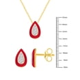 thumbnail image 4 of Enamel Earrings + Pendant Box Set for Women Gold Tone 17 Inch Chain + 2in Extender, 4 of 4
