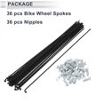 thumbnail image 4 of Unique Bargains 36pcs Universal Bicycle Spokes 13G Bike Wheel Spokes Nipple 45 Steel Black-225mm, 4 of 7
