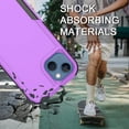 thumbnail image 5 of Designed for iPhone 14 & Apple iPhone 13 Cases,Heavy-Duty Tough Rugged Lightweight Slim Shockproof Protective Men Women Phone Case Cover for iPhone 13 (6.1",2021)[Purple/Black], 5 of 13
