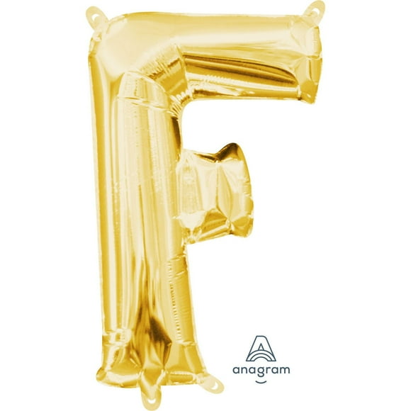 Anagram International Party-Eh! Gold Letter F Balloon, All Ages