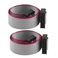 thumbnail image 1 of 2 Pcs FC-14P IDC 14-Pin F/F Cable de extensión de datos de disco duro, conector de cable plano de cinta de 30 cm de longitud para placa base, 1 of 2